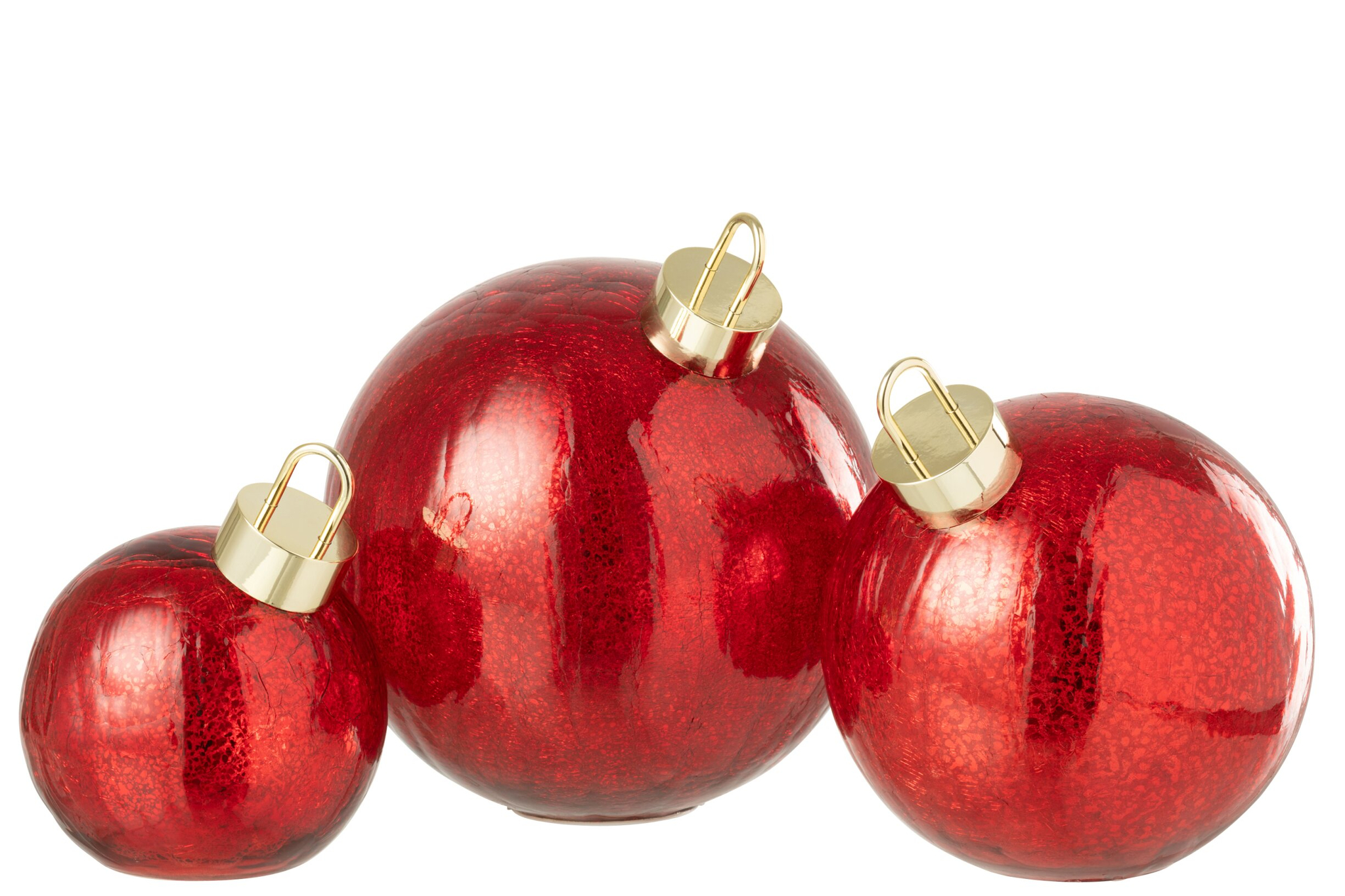 Kerstballen Caummang Glas Rood - Afbeelding 4