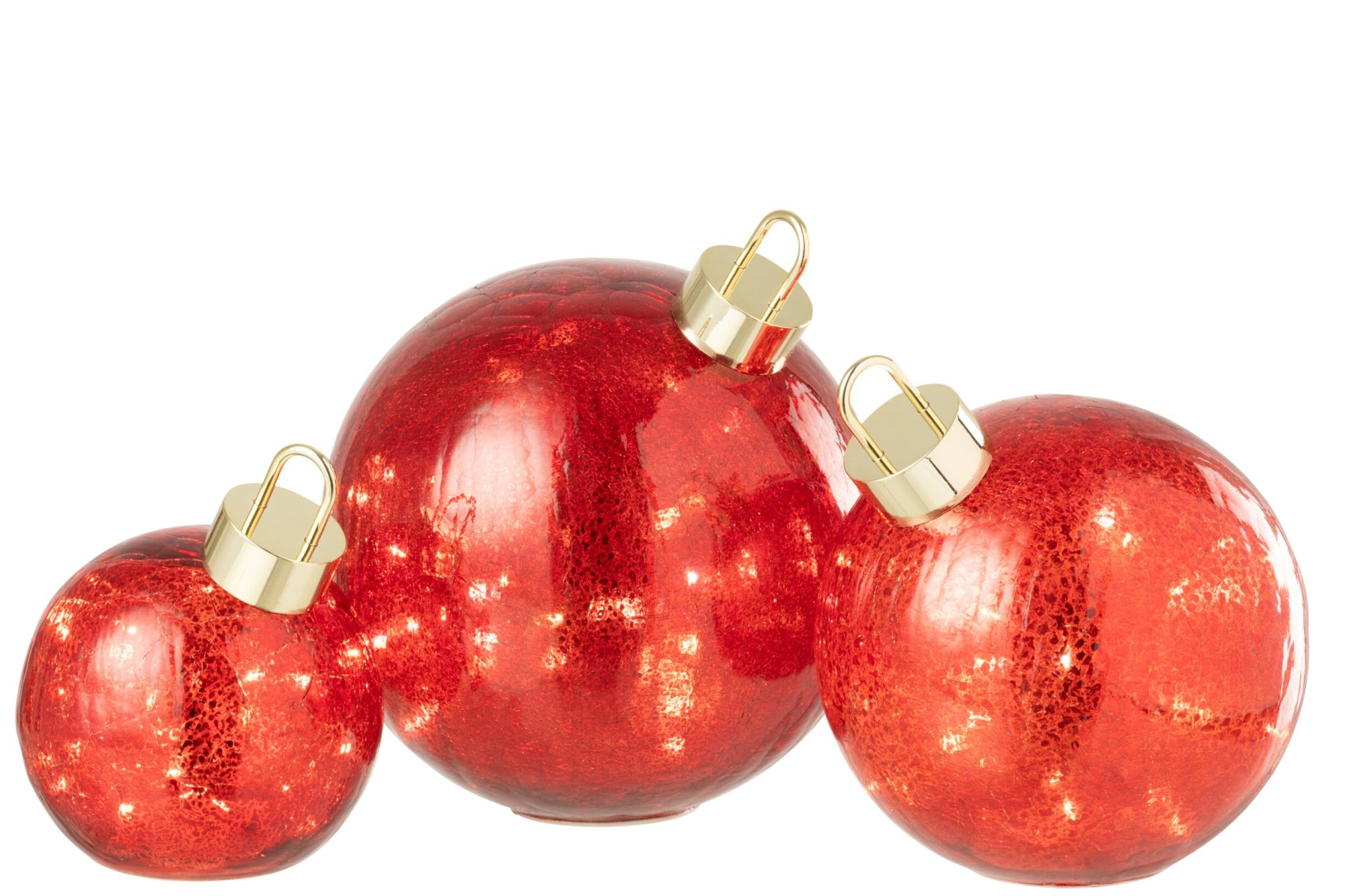 Kerstballen Caummang Glas Rood - Afbeelding 5