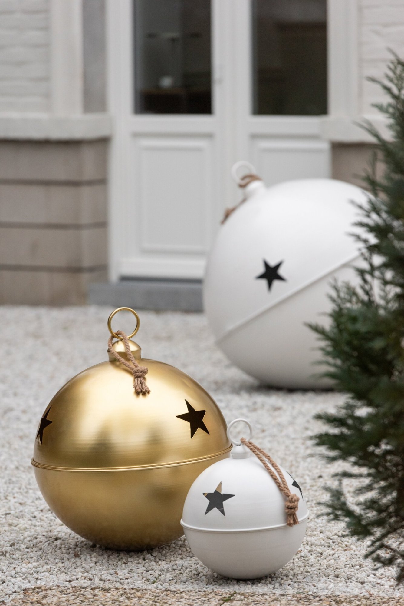 Kerstballen Skurdonte Metaal Wit