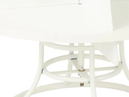 Witte Preebond kerstboom van metaal en MDF, 120 cm hoog, met strakke moderne vorm