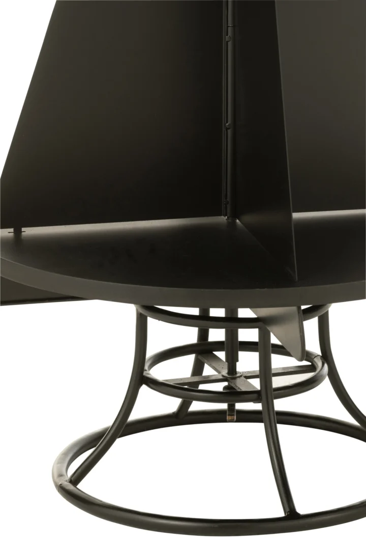 Kerstboom Firnas zwart metaal en MDF, 120 cm hoog, met stevige ronde voet en slank design