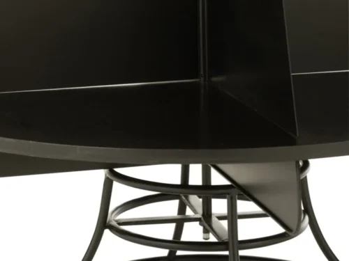 Kerstboom Paurio zwart MDF met metalen voet, modern design, 170 cm hoog
