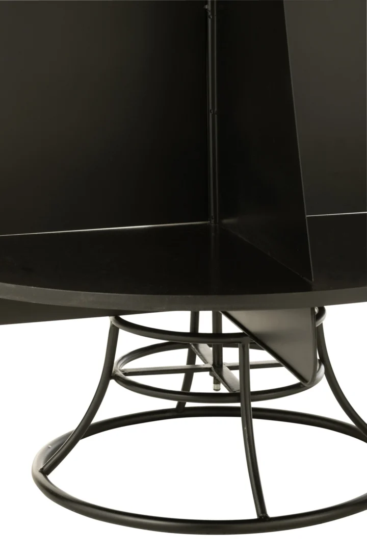 Kerstboom Paurio zwart MDF met metalen voet, modern design, 170 cm hoog