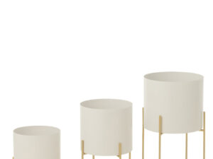 Bloempot Nommand Metaal Goud H58 cm - Set van 3