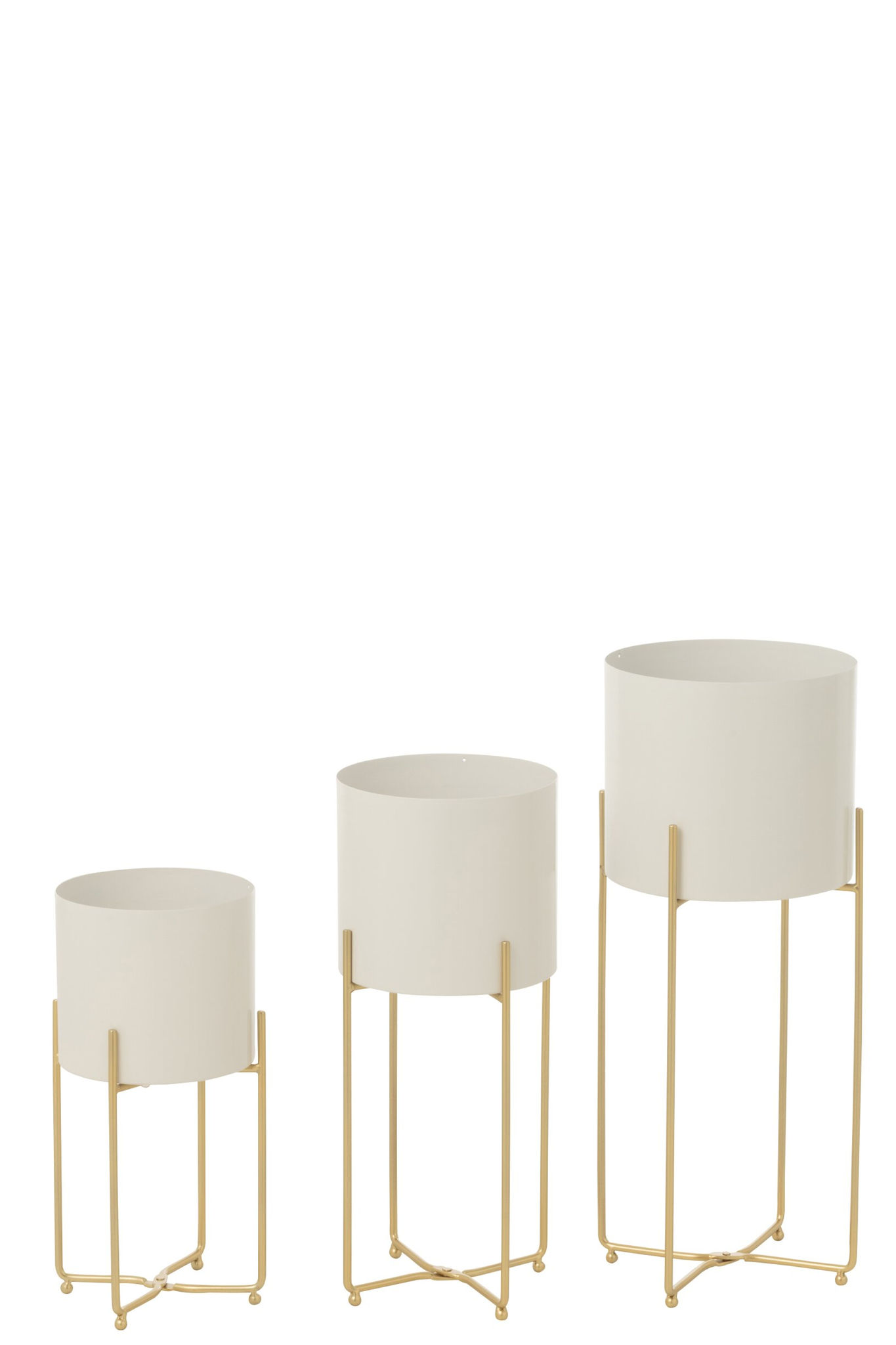 Bloempot Nommand Metaal Goud H58 cm - Set van 3