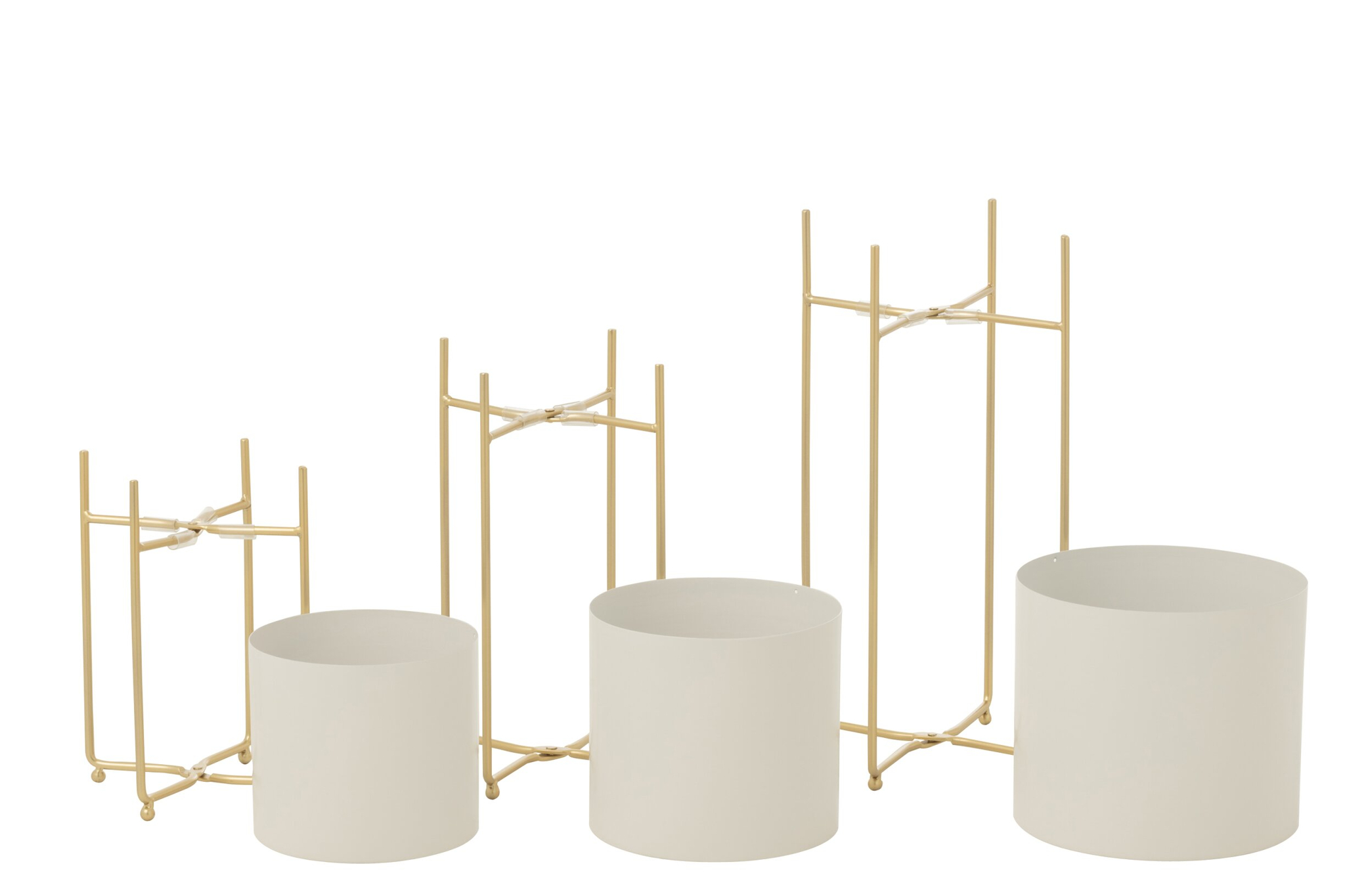 Bloempot Nommand Metaal Goud H58 cm - Set van 3 - Afbeelding 2