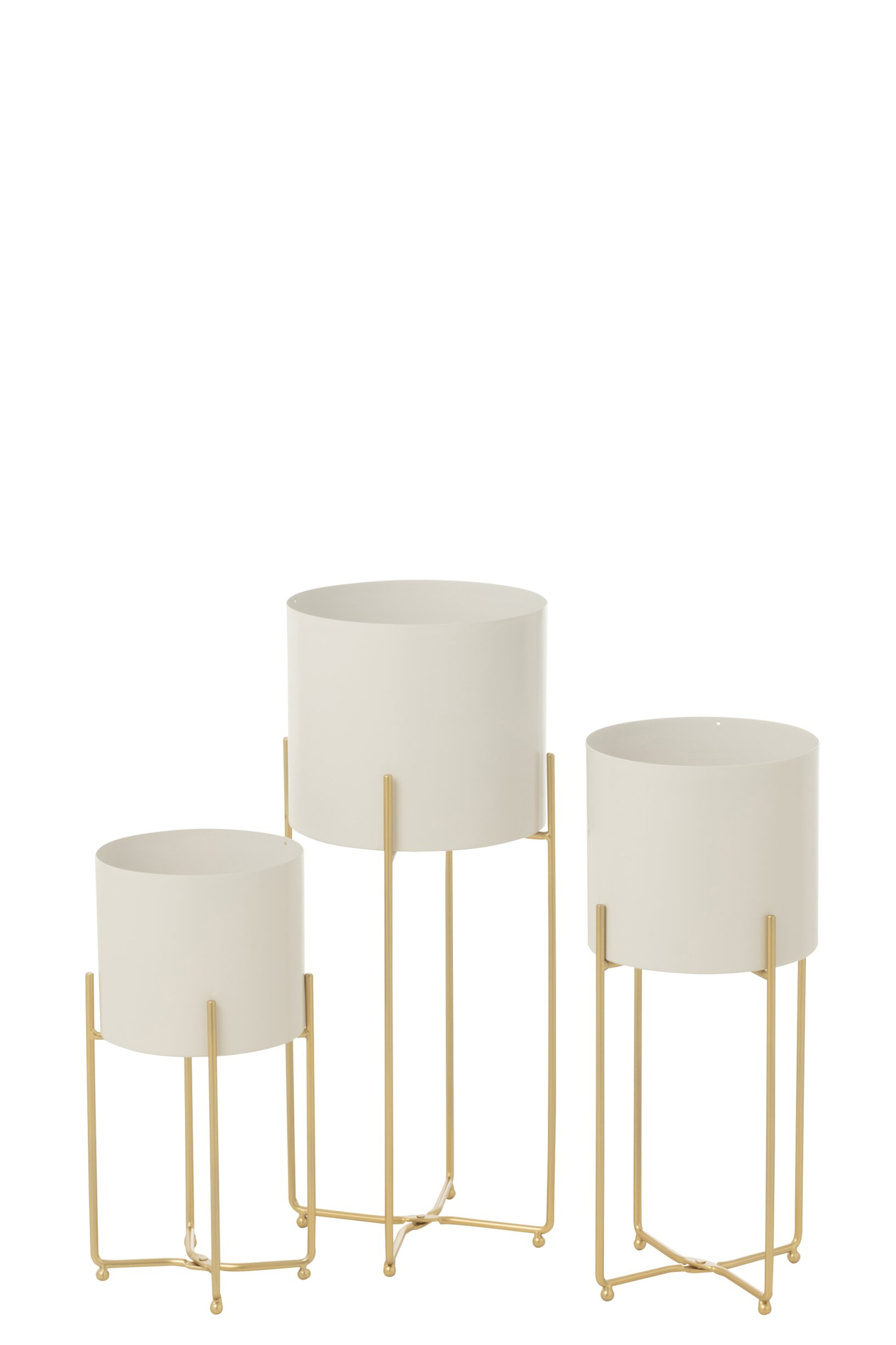 Bloempot Nommand Metaal Goud H58 cm - Set van 3 - Afbeelding 3