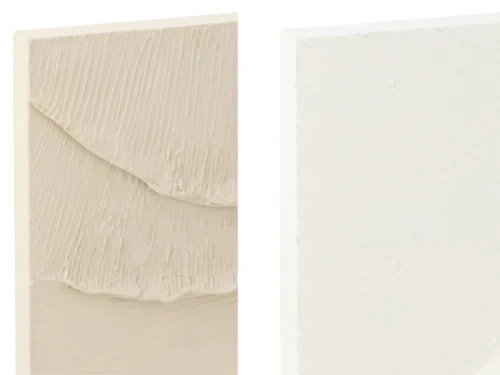 Schilderij Cansum Beige set van 2 met zachte beige textuur en moderne wandpanelen