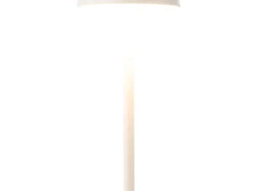 Witte Tafellamp Furmaro H37 cm met slank design, LED-lichtbron en compacte ronde voet