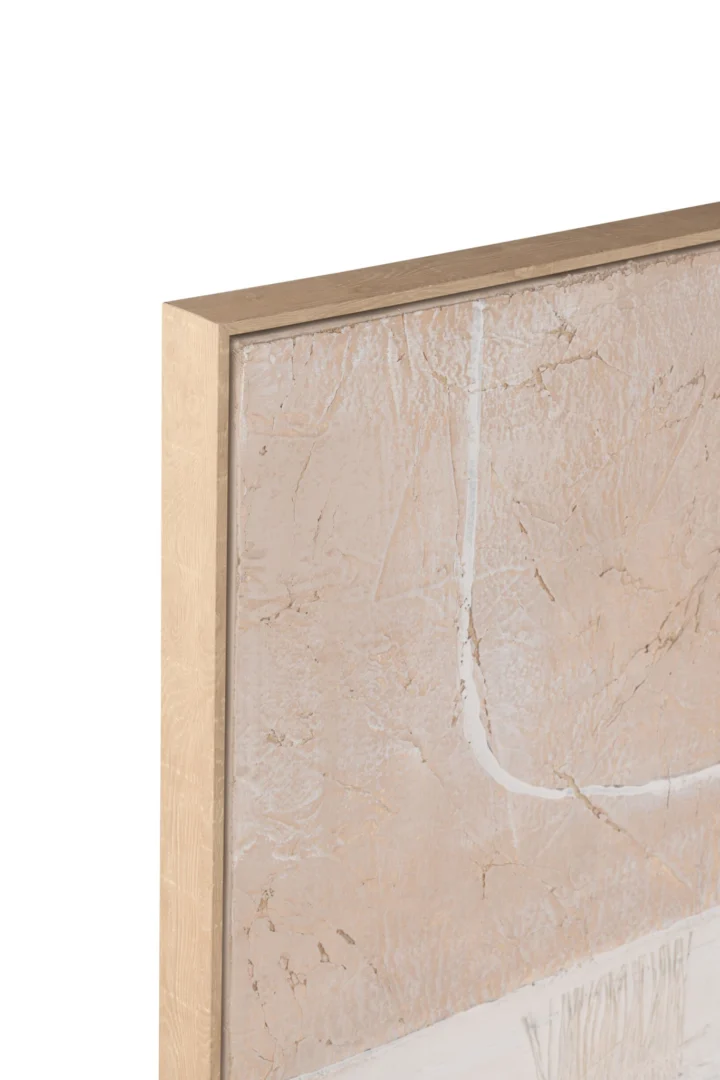 Schilderij Veinun Meerkleurig met houten lijst en beige textuur, een stijlvol wandobject voor extra sfeer