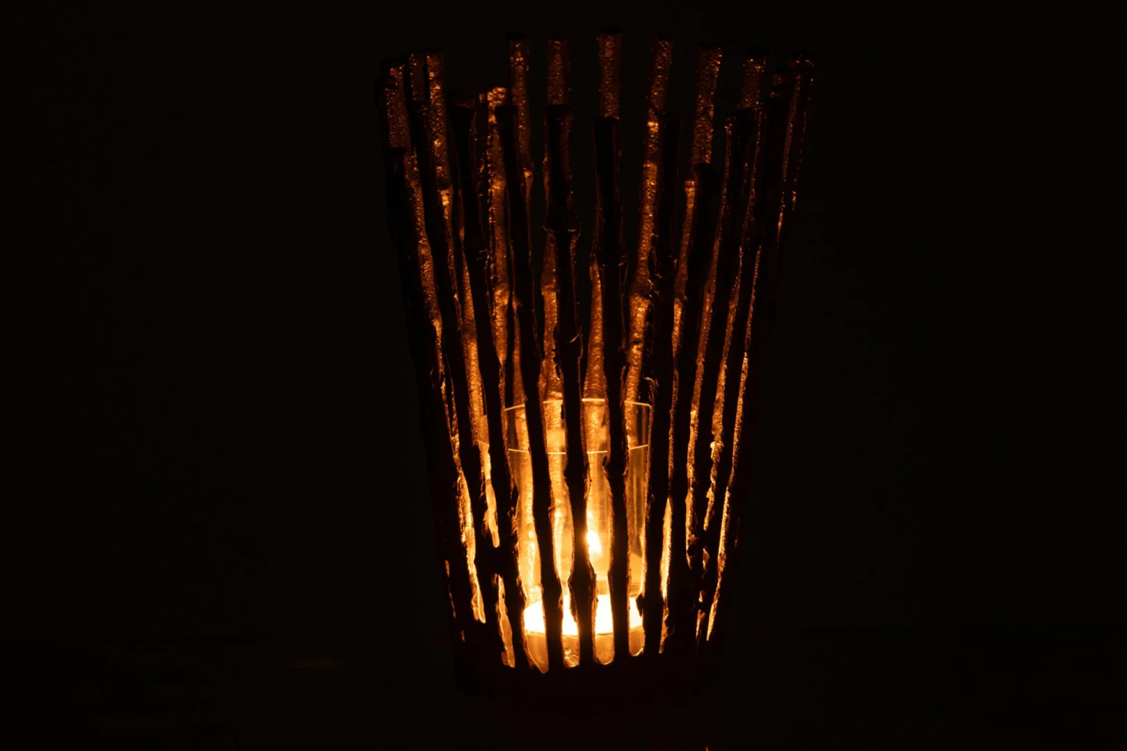Kandelaar Traalvena Aluminium Goud H25 cm - Afbeelding 2