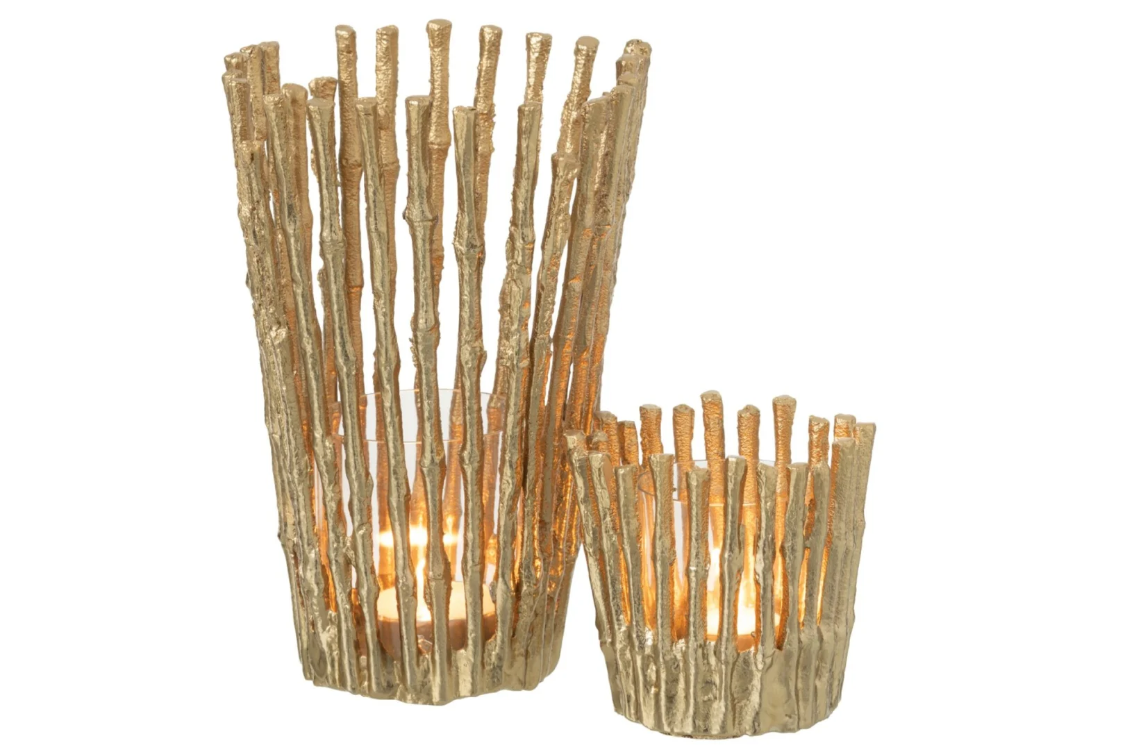 Kandelaar Traalvena Aluminium Goud H25 cm - Afbeelding 5