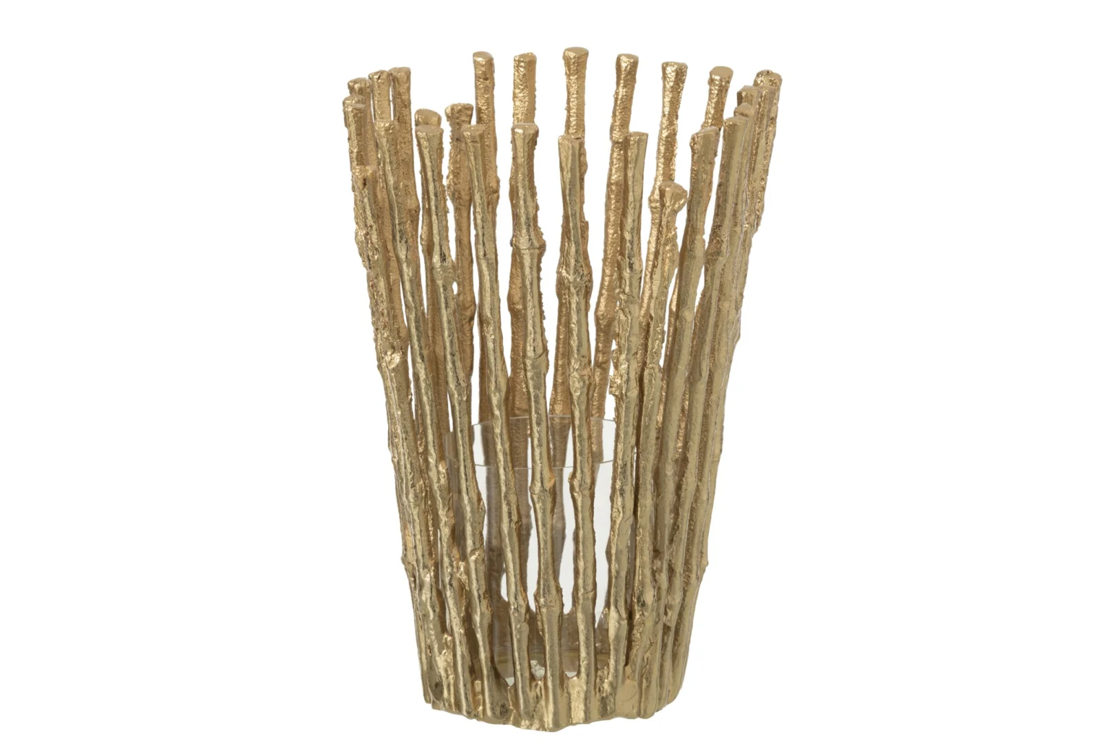 Kandelaar Traalvena Aluminium Goud H25 cm - Afbeelding 8