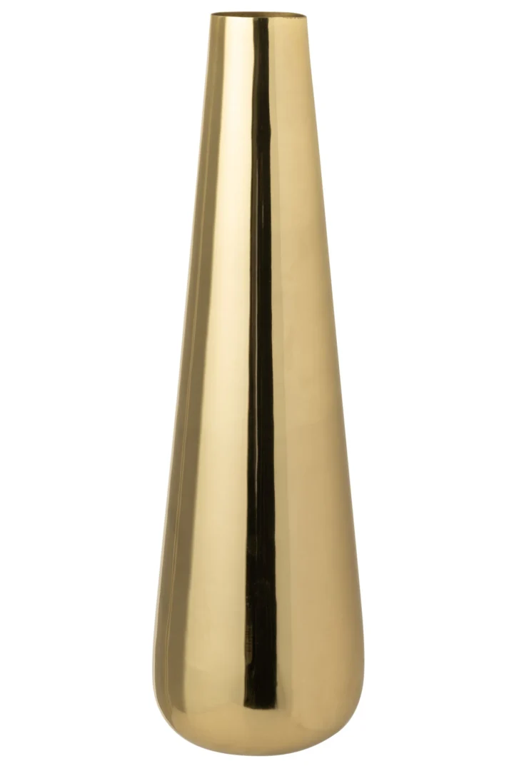 Vloervaas Beeldund Aluminium Goud H60 cm - Afbeelding 3