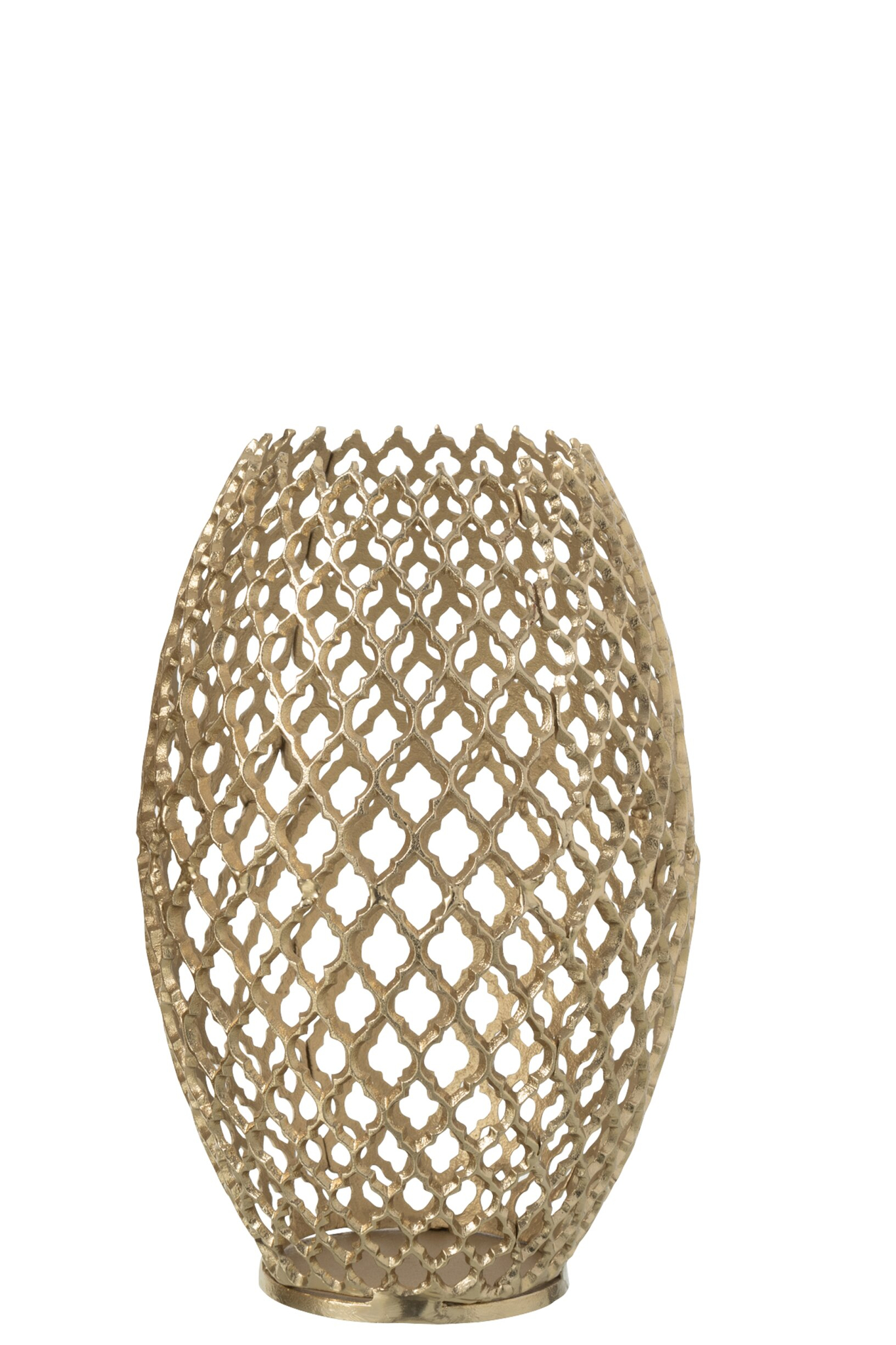 Vloervaas Flaardond Aluminium Goud H39 cm