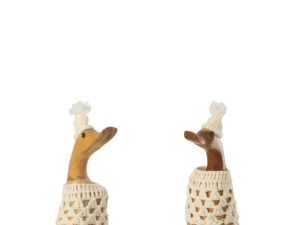 Decoratiefiguur Java Albizia Naturel H28 cm - Set van 2