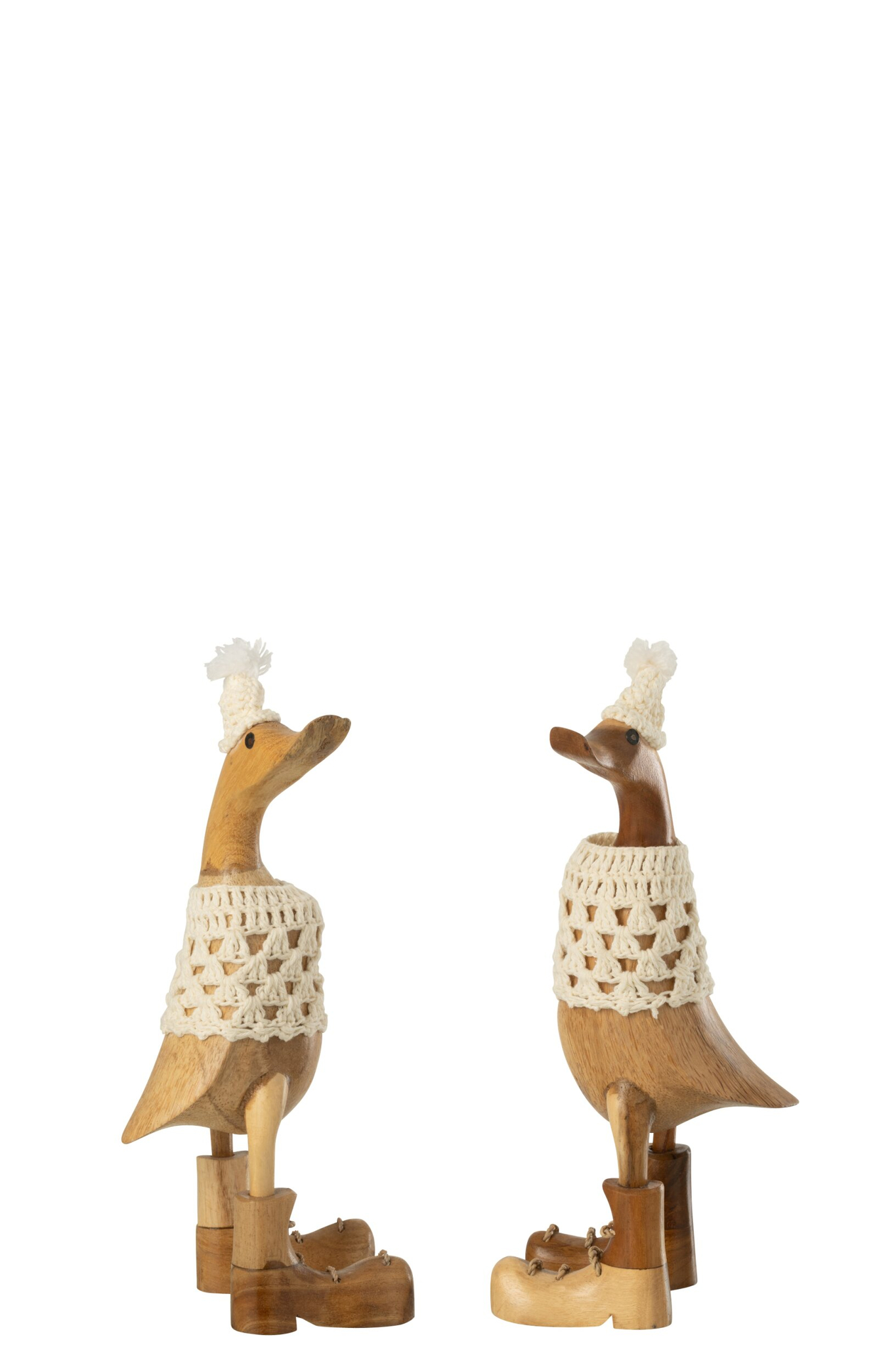 Decoratiefiguur Java Albizia Naturel H28 cm - Set van 2