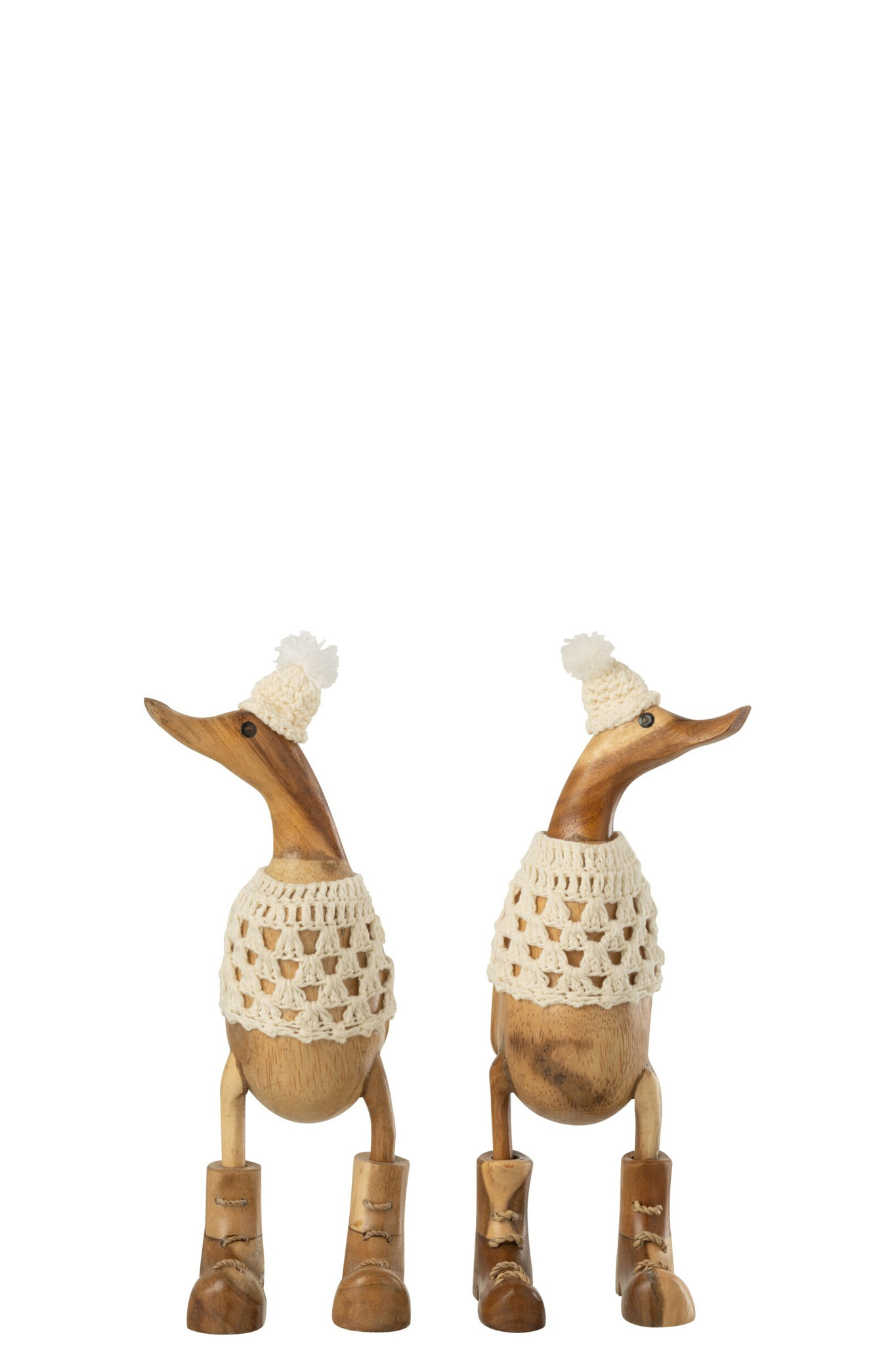 Decoratiefiguur Java Albizia Naturel H28 cm - Set van 2 - Afbeelding 2