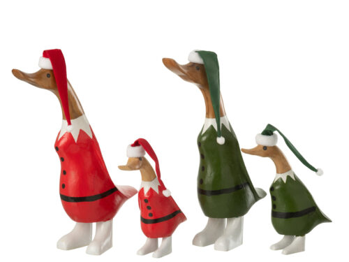 Lomane bamboe woonaccessoire set van 2 in groen, speelse vogelvormen met natuurlijke uitstraling