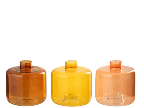 Vaas Filtond Glas Oranje H27 cm, slanke ronde vorm in warme oranje tint met moderne, compacte uitstraling