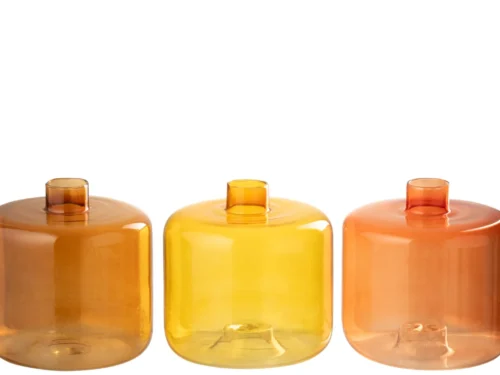 Zaultio glazen vaas oranje, rond en 33 cm hoog voor warme sfeer in elk interieur