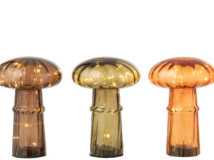Decoratiefiguur Laavis Glas Bruin H21 cm - Set van 3