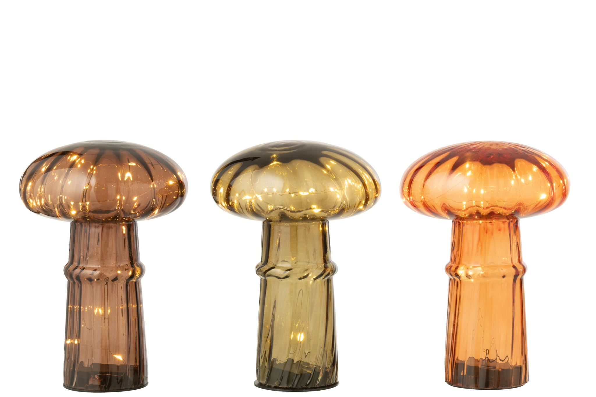 Decoratiefiguur Laavis Glas Bruin H21 cm - Set van 3