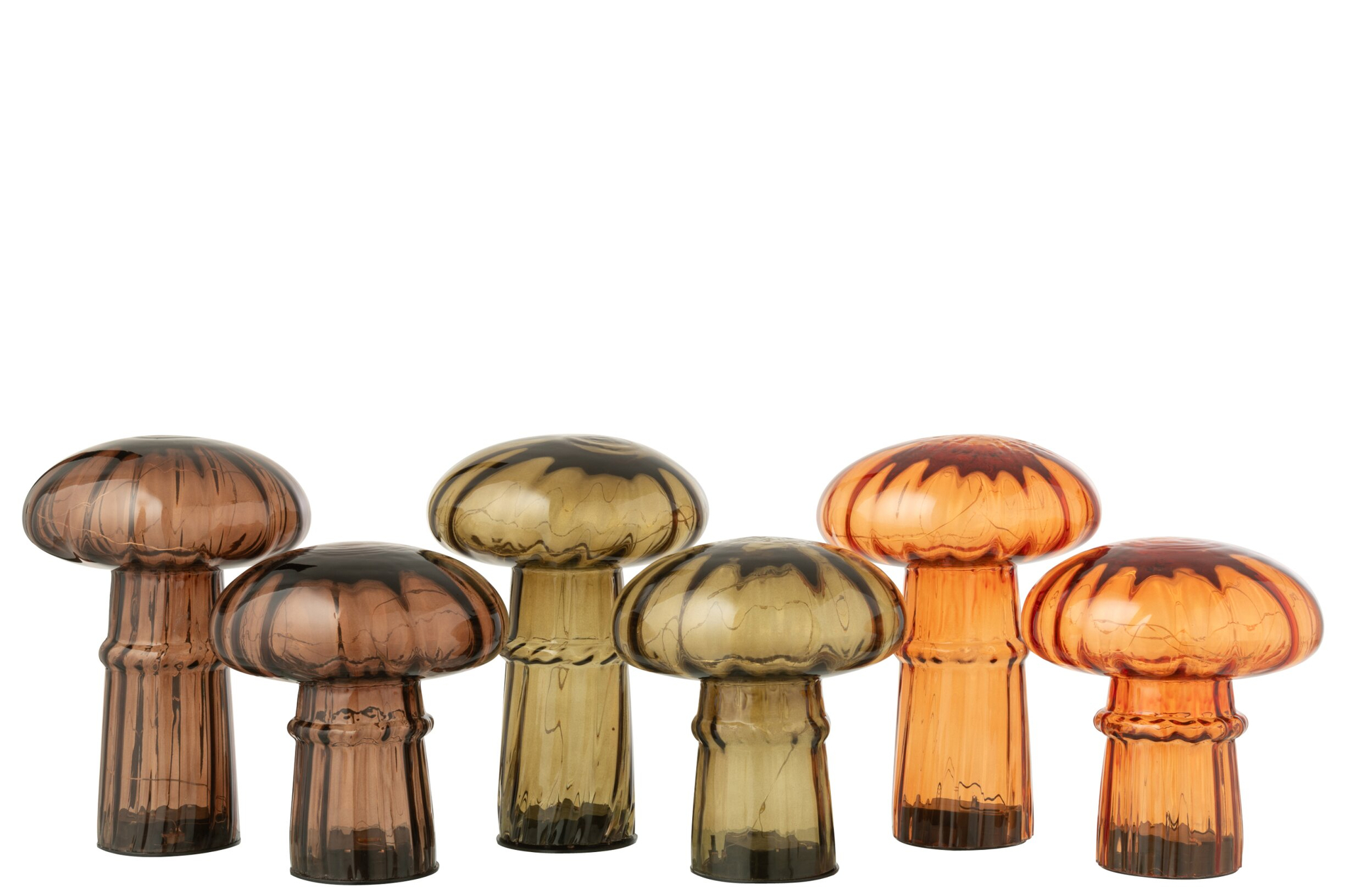 Decoratiefiguur Laavis Glas Bruin H21 cm - Set van 3 - Afbeelding 3