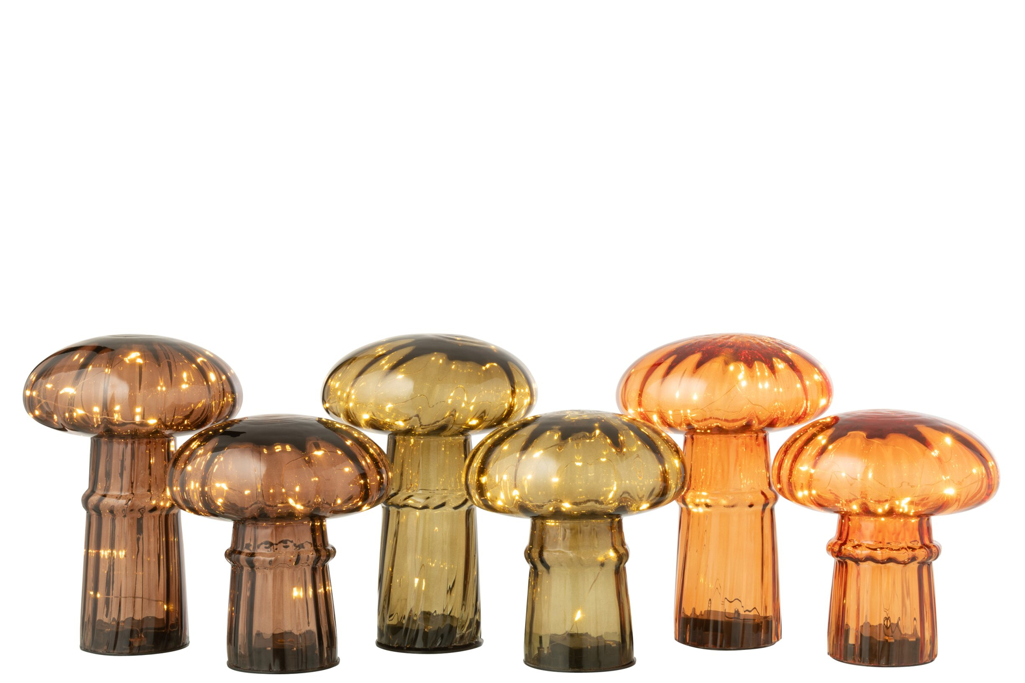 Decoratiefiguur Laavis Glas Bruin H21 cm - Set van 3 - Afbeelding 4