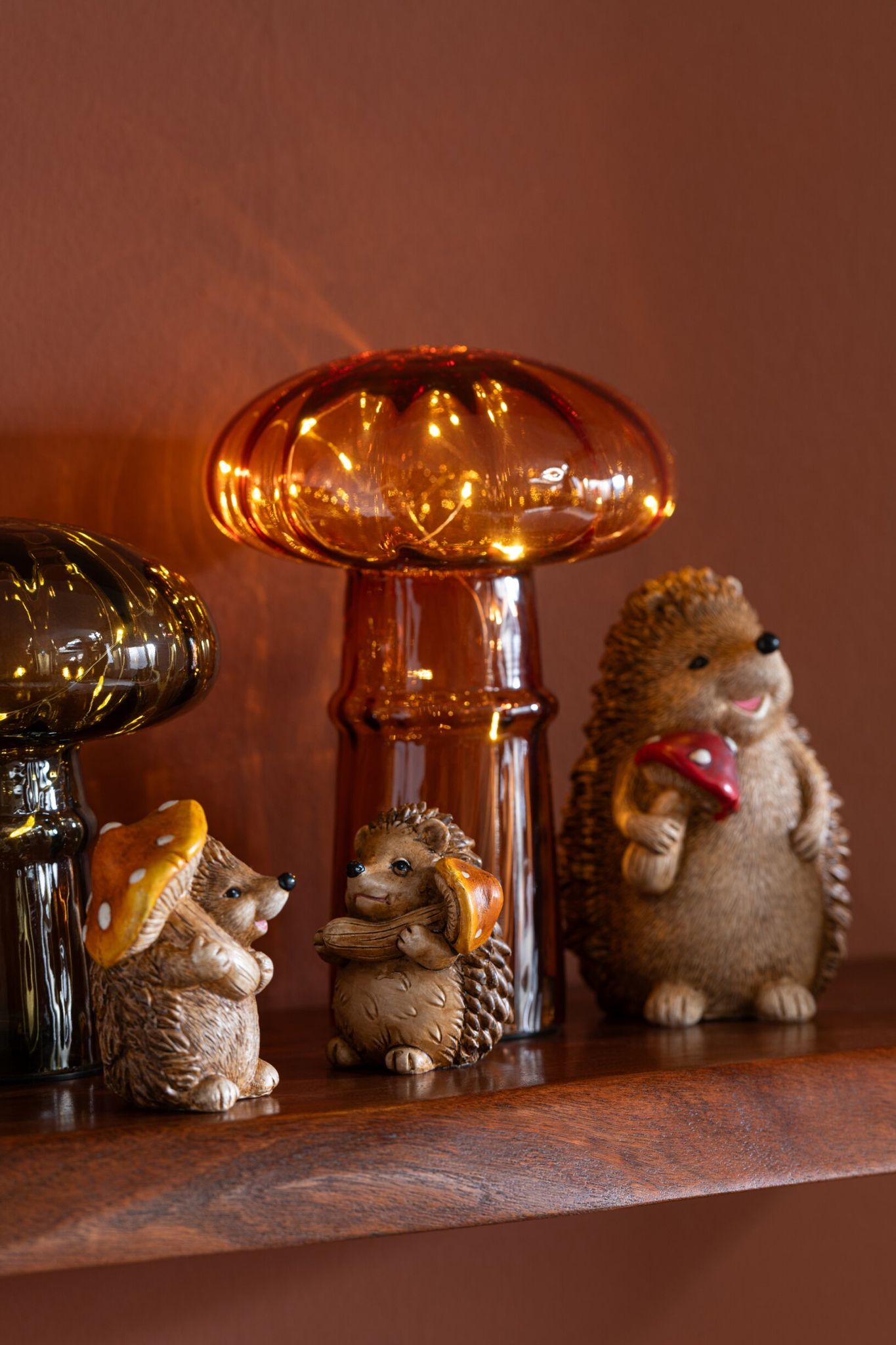 Decoratiefiguur Laavis Glas Bruin H21 cm - Set van 3 - Afbeelding 6