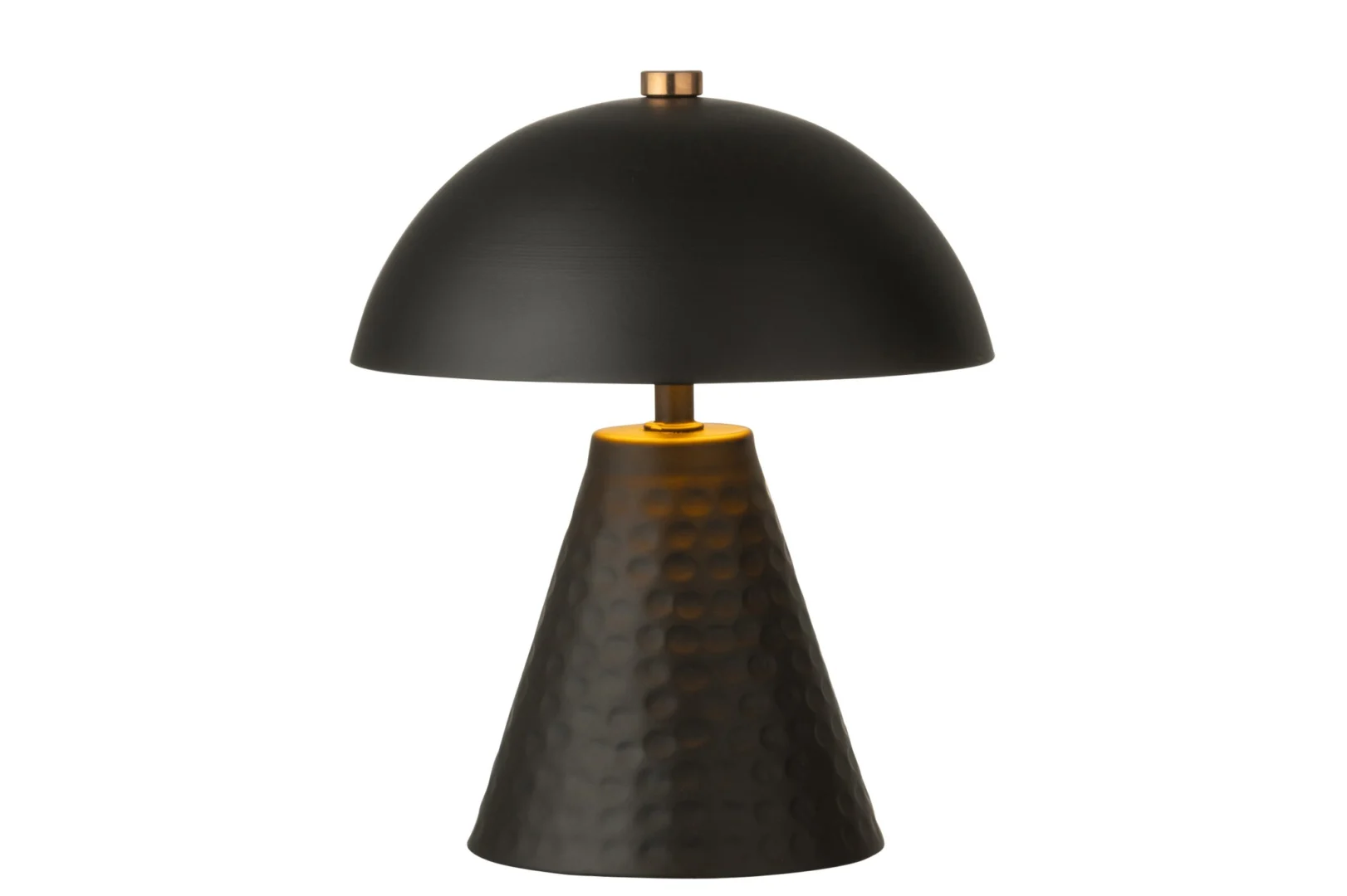 Tafellamp Heusden zwart, compact ontwerp met LED-verlichting en warme gouden details, H18,5 cm