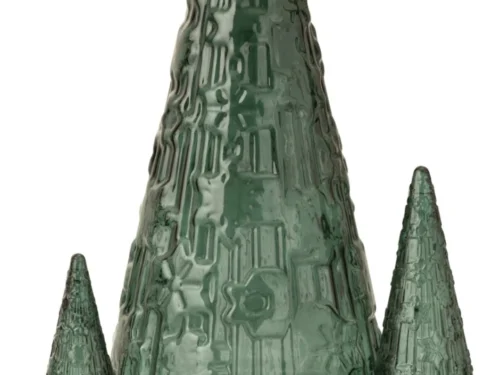 Kerstboom Kollea van groen glas, slanke kegelvorm, decoratief woonaccessoire H85 cm