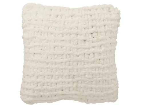 Wit gebreid Toorder kussen 50 x 50 cm met zachte, volle uitstraling en rustige textuur