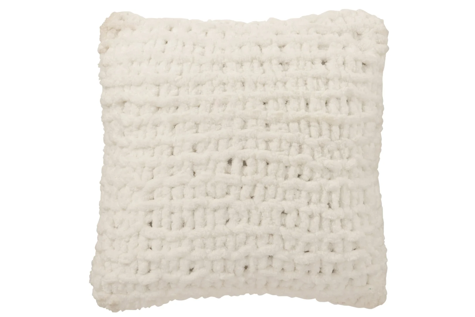 Kussen Traardir Wit 50x50 cm met gebreide structuur en zachte, warme uitstraling