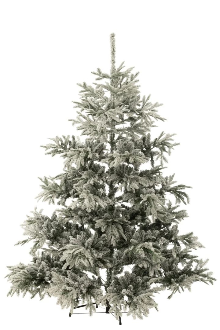 Kerstboom Grelond groen 240 cm, volle kunstboom met besneeuwde takken en stevige metalen voet