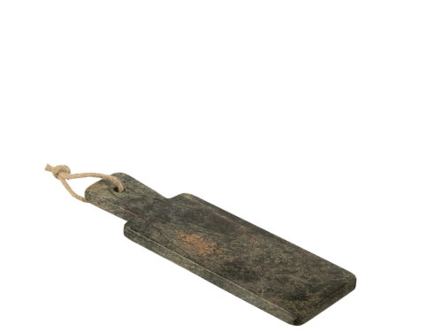 Kaasplank Sormello marmer 30 cm in kaki/donkergroen met rechthoekige vorm en touwlus