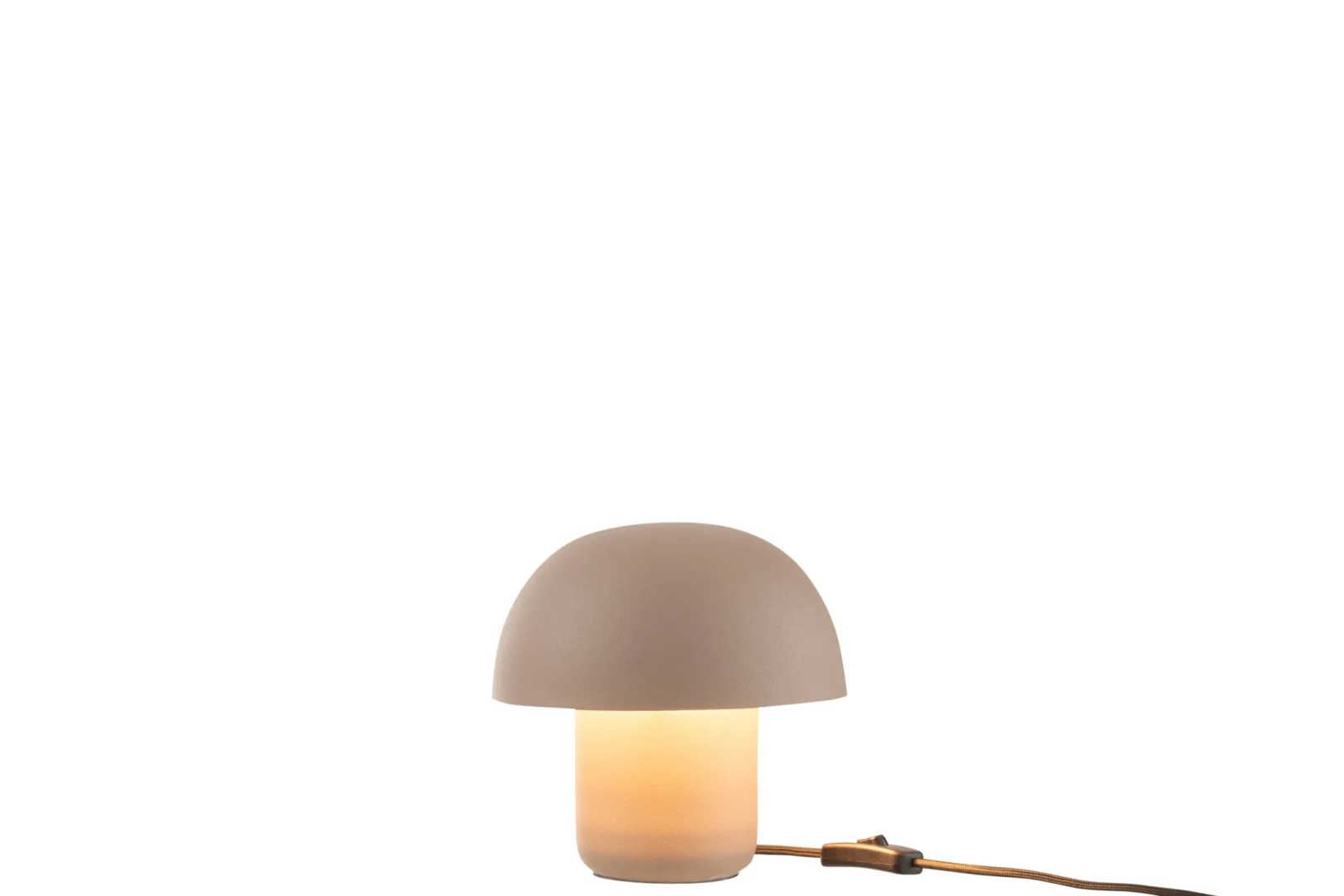 Tafellamp Peellum Beige H20 cm met afgeronde kap, warme lichtuitstraling en compact ijzeren design