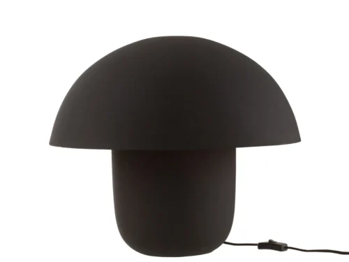 Tafellamp Tongeren Zwart H44 cm met gesmede look, ronde kap en stoere ijzeren uitvoering