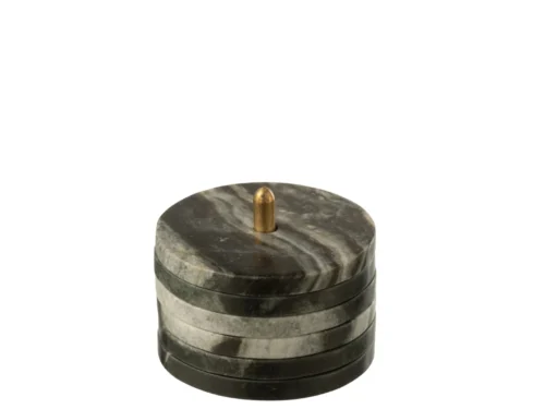 Opbergdoos Trasten Marmer Zwart met goudkleurige knop, compact en stijlvol voor dressoir of plank