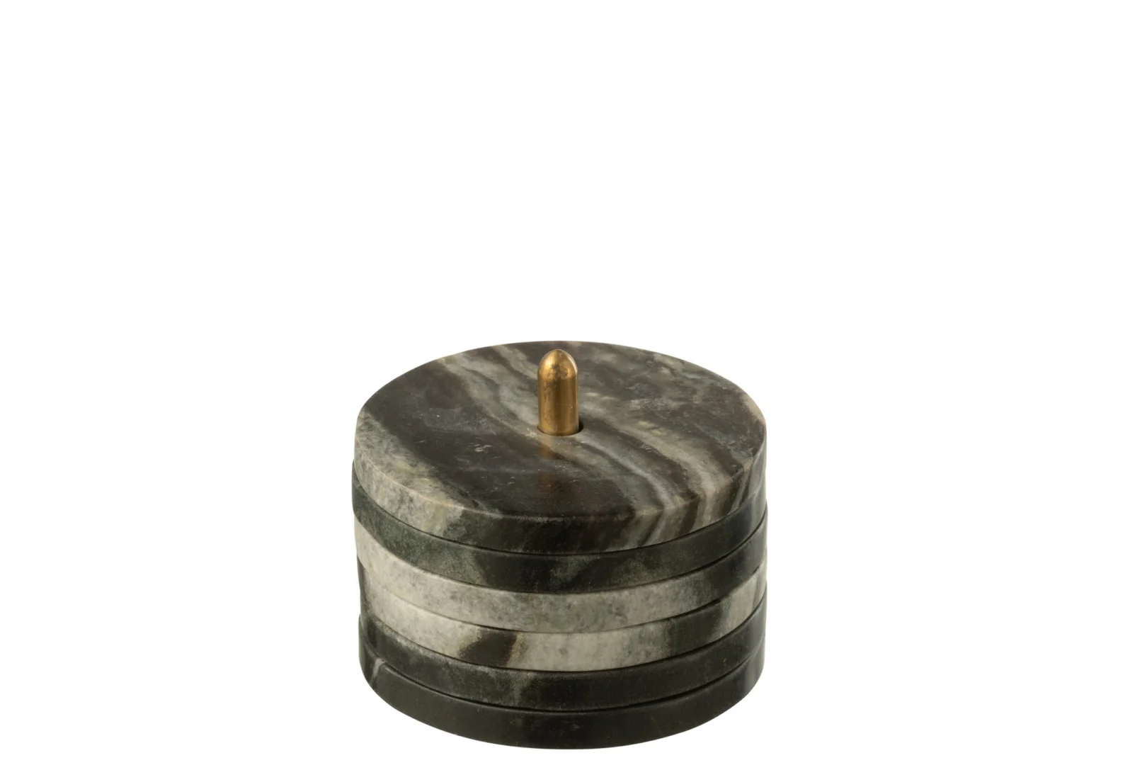 Opbergdoos Trasten Marmer Zwart met goudkleurige knop, compact en stijlvol voor dressoir of plank