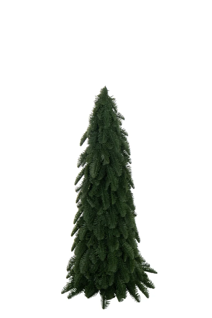 Caamora kunstkerstboom van kunststof, donkergroen en compact, 75 cm hoog voor subtiele kerstdecoratie