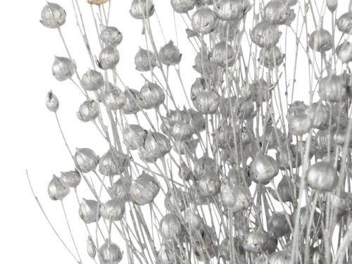 Droogbloemen Daskine Linnen Zilver met slanke stelen en zilveren bloemkopjes voor een stijlvol interieuraccent