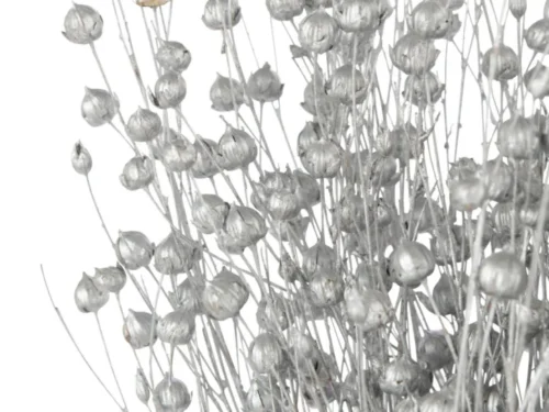 Droogbloemen Daskine Linnen Zilver met slanke stelen en zilveren bloemkopjes voor een stijlvol interieuraccent