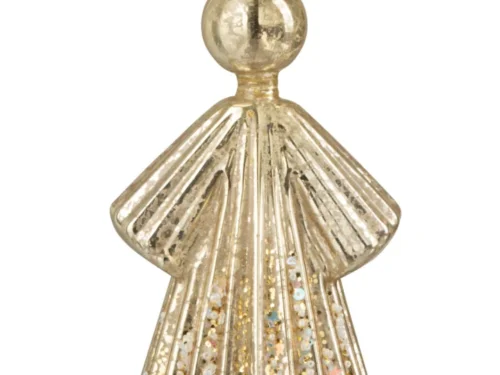 Decoratiefiguur Bremen glas goud met slanke vorm en sprankelende details, H21,5 cm