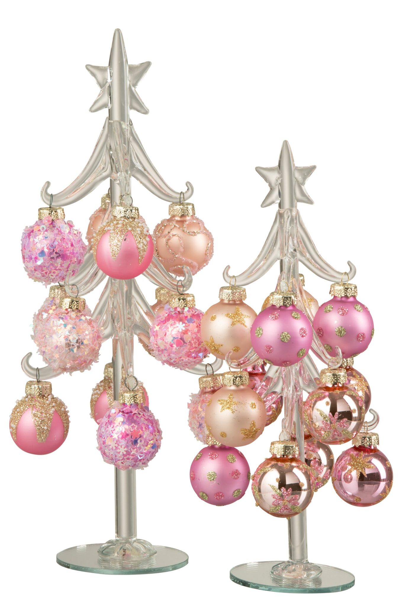 Kerstboom Zoomio Glas Roze H27 cm