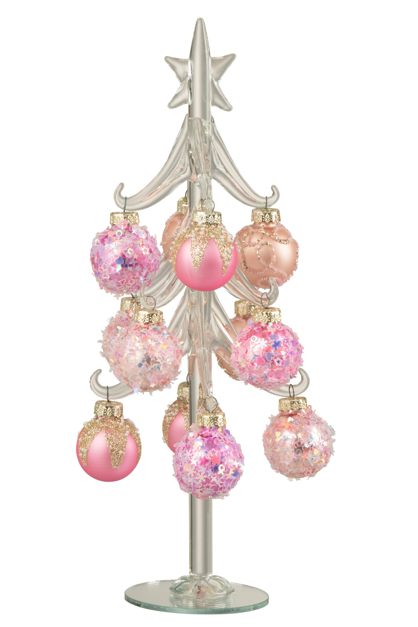 Kerstboom Zoomio Glas Roze H27 cm - Afbeelding 3