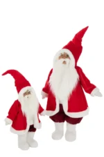 Decoratiefiguur Koorrand rood, grote kerstfiguren met witte baard en puntmuts, 155 cm polyester