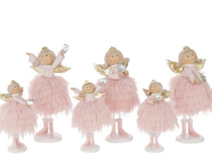 Decoratiefiguur Zoltik Polyresin Roze H23 cm - Set van 3