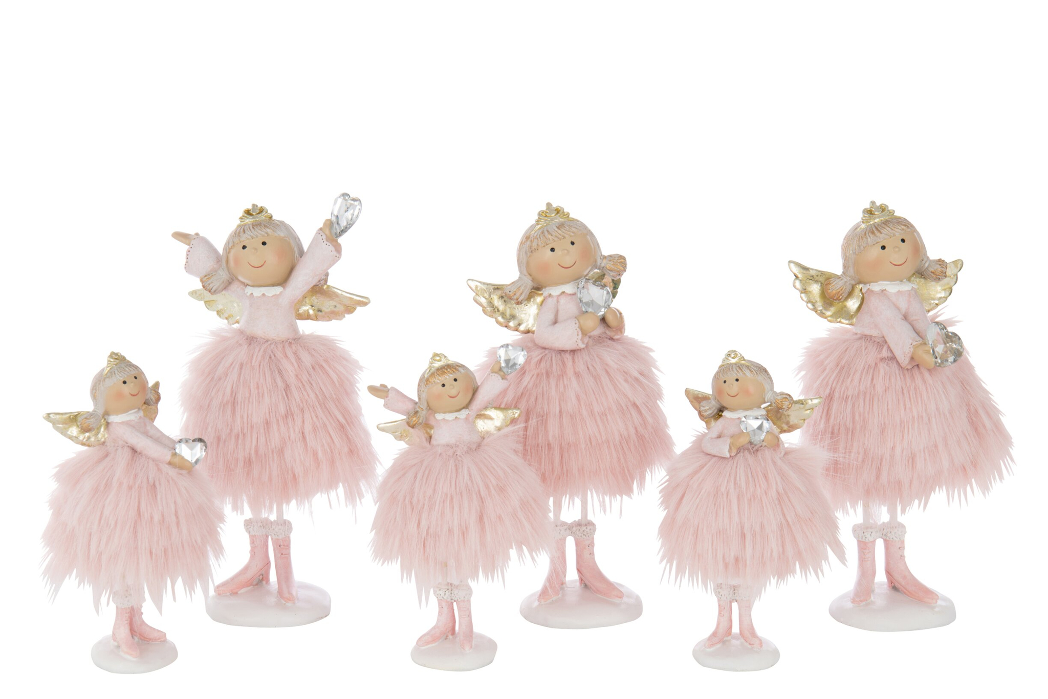 Decoratiefiguur Zoltik Polyresin Roze H23 cm - Set van 3
