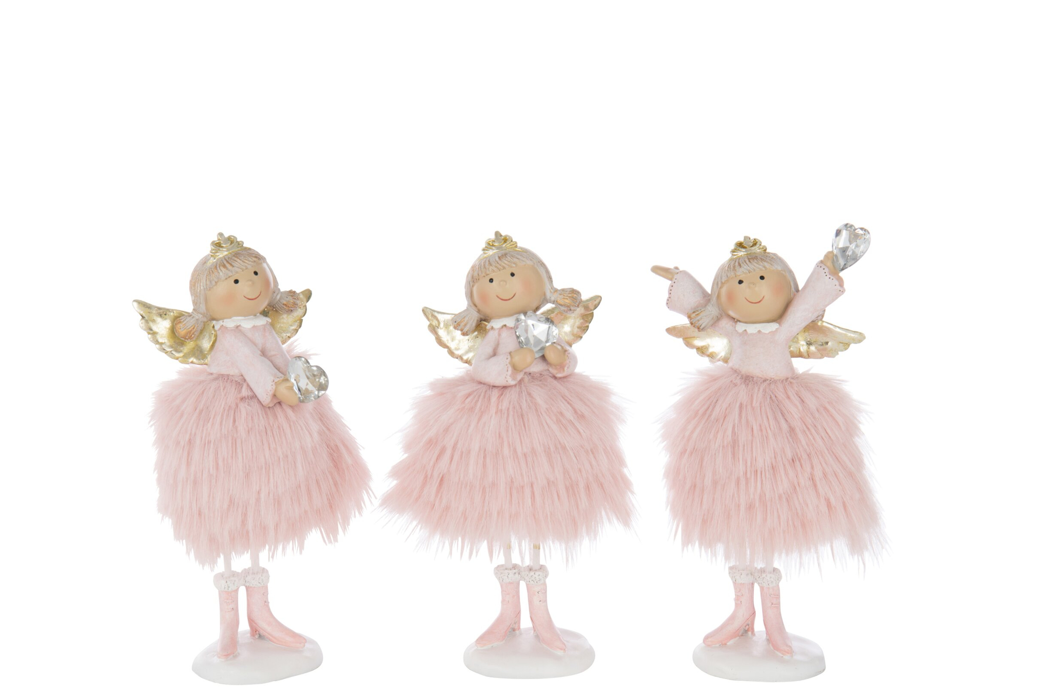 Decoratiefiguur Zoltik Polyresin Roze H23 cm - Set van 3 - Afbeelding 3